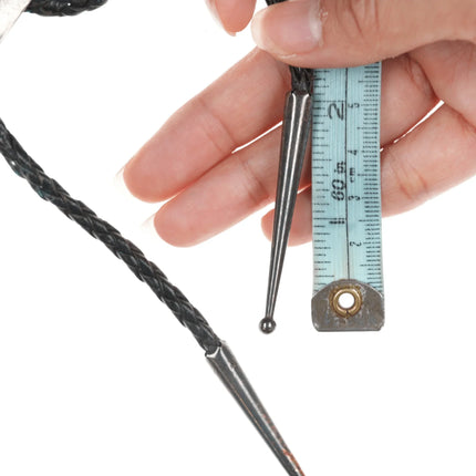 Large c1950's Native American silver and turquoise bolo tie - Estate Fresh Austin