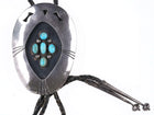 Large c1950's Navajo Sterling - Turquoise turquoise shadowbox bolo - Estate Fresh Austin