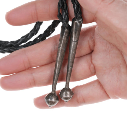 Large c1950's zuni thunderbird sterling channel inlay bolo tie - Estate Fresh Austin