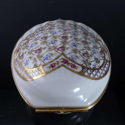 Large Castel Limoges Trinket Box shell form jewelry - Estate Fresh Austin