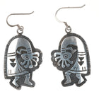 large Clement Honie Hopi overlay sterling Kokopelli earrings - Estate Fresh Austin