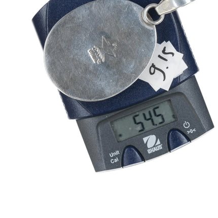 Large Daniel Coriz Santo Domingo high grade turquoise silver pendant - Estate Fresh Austin