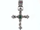 Large De'Carol Designs Sterling Jeweled cross pendant - Estate Fresh Austin
