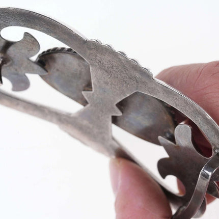 Large Early Tufa Cast Native American Turquoise/sterling belt buckle - Estate Fresh Austin