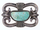 Large Early Tufa Cast Native American Turquoise/sterling belt buckle - Estate Fresh Austin