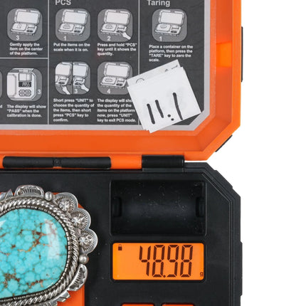 Large EL Navajo sterling high grade waterweb turquoise pendant - Estate Fresh Austin