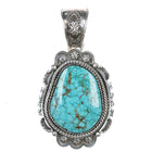 Large EL Navajo sterling high grade waterweb turquoise pendant - Estate Fresh Austin