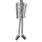 Large Everett & Mary Teller Navajo sterling bolo tie with woven silver cord - Estate Fresh Austin