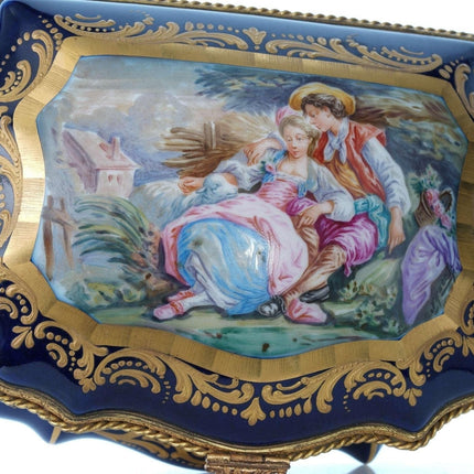 Large French Sevres Style Porcelain Jewelry Casket - Estate Fresh Austin