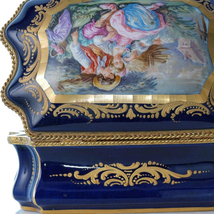 Large French Sevres Style Porcelain Jewelry Casket - Estate Fresh Austin