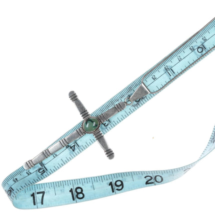 Large Garrison Boyd Navajo sterling cross pendant with turquoise - Estate Fresh Austin