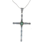Large Garrison Boyd Navajo sterling cross pendant with turquoise - Estate Fresh Austin