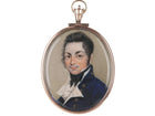 Large Georgian 14k Gold Mounted Portrait miniature pendant - Estate Fresh Austin