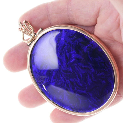 Large Georgian 14k Gold Mounted Portrait miniature pendant - Estate Fresh Austin