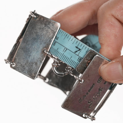 Large Gigli Italian sterling mixed metals bronze accent link bracelet. - Estate Fresh Austin