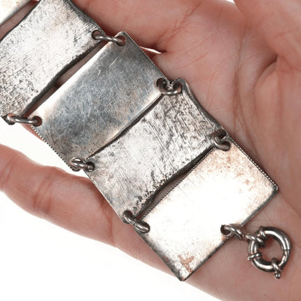 Large Gigli Italian sterling mixed metals bronze accent link bracelet. - Estate Fresh Austin