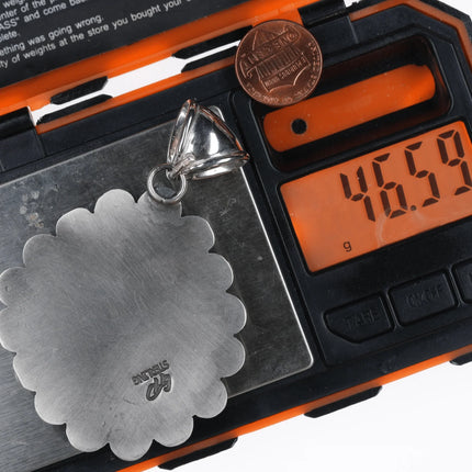 Large Gilbert Platero Navajo Sterling lapis, and turquoise pendant - Estate Fresh Austin