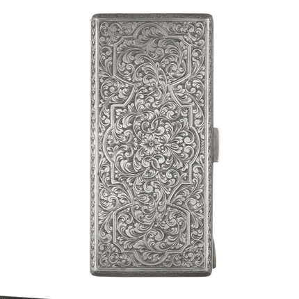 Large Hand Engraved 800 Silver Cigarette case/wallet - Estate Fresh Austin