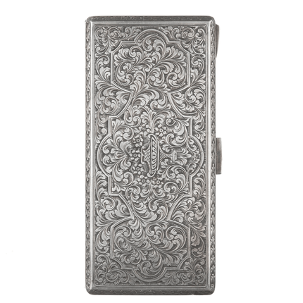 Large Hand Engraved 800 Silver Cigarette case/wallet - Estate Fresh Austin