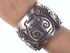 Large Hopi Overlay style Sterling silver cuff bracelet - Estate Fresh Austin