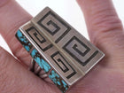 Large Navajo Overlay ring with inlaid sides - Estate Fresh Austin