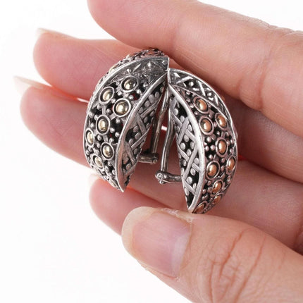 Large John Hardy 18k/Sterling Jalsimer Dot Clip-on earrings - Estate Fresh Austin