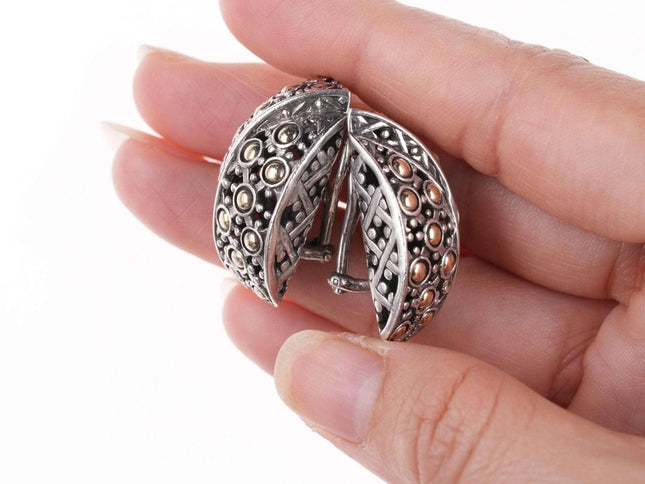 Large John Hardy 18k/Sterling Jalsimer Dot Clip-on earrings - Estate Fresh Austin