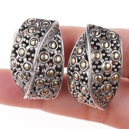 Large John Hardy 18k/Sterling Jalsimer Dot Clip-on earrings - Estate Fresh Austin