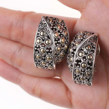 Large John Hardy 18k/Sterling Jalsimer Dot Clip-on earrings - Estate Fresh Austin