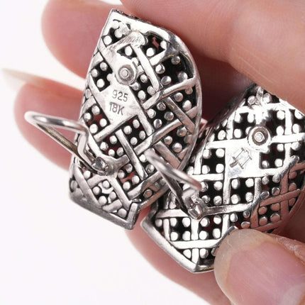 Large John Hardy 18k/Sterling Jalsimer Dot Clip-on earrings - Estate Fresh Austin