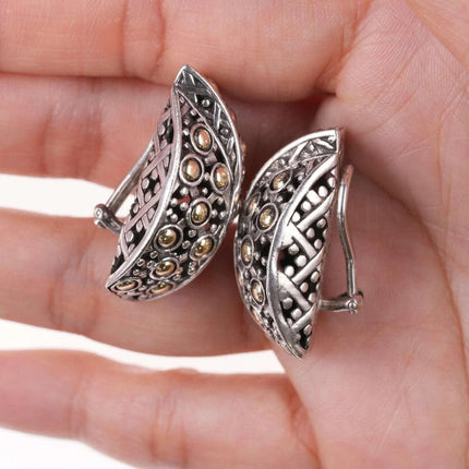 Large John Hardy 18k/Sterling Jalsimer Dot Clip-on earrings - Estate Fresh Austin