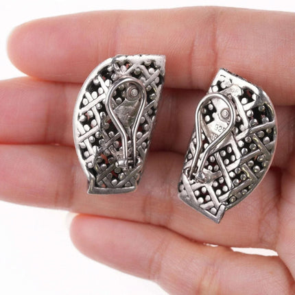 Large John Hardy 18k/Sterling Jalsimer Dot Clip-on earrings - Estate Fresh Austin