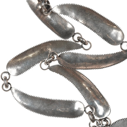 Large Julia Martinez Navajo Sterling Turquoise and Coral Feather necklace - Estate Fresh Austin