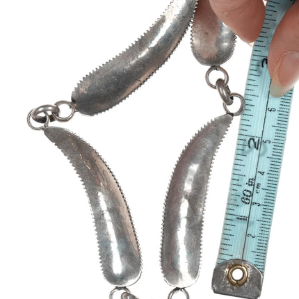 Large Julia Martinez Navajo Sterling Turquoise and Coral Feather necklace - Estate Fresh Austin