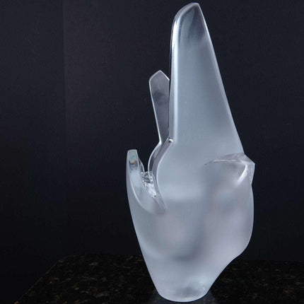 Large Lalique Two Doves Flower holder Vase - Estate Fresh Austin