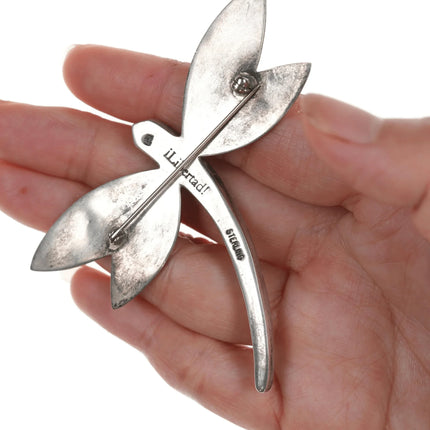 Large Libertad Sterling Cobblestone inlay dragonfly pin - Estate Fresh Austin