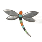 Large Libertad Sterling Cobblestone inlay dragonfly pin - Estate Fresh Austin