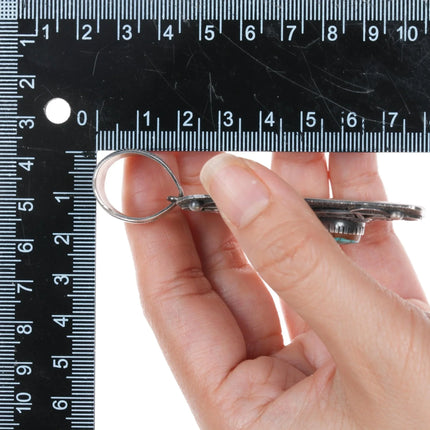 Large Lorenzo Juan Navajo sterling high grade turquoise pendant - Estate Fresh Austin