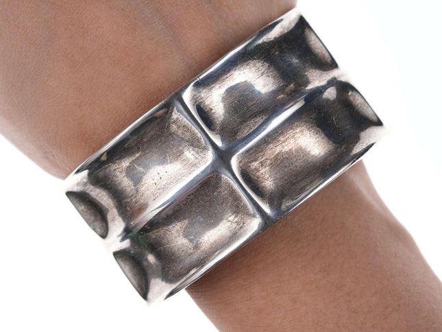 Large Los Ballesteros Modernist Sterling Cuff Bracelet - Estate Fresh Austin