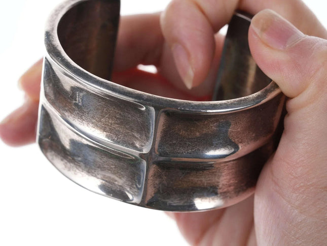 Large Los Ballesteros Modernist Sterling Cuff Bracelet - Estate Fresh Austin