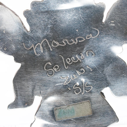 Large Marisa Selecion Zuni sterling intarsia inlay knifewing pendant - Estate Fresh Austin