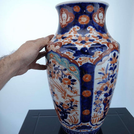 Large Meiji Period Japanese Imari Floor Vase - Estate Fresh Austin