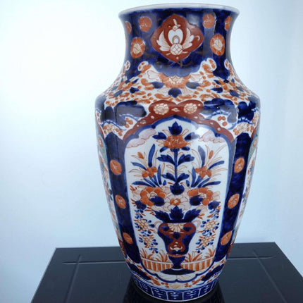 Large Meiji Period Japanese Imari Floor Vase - Estate Fresh Austin