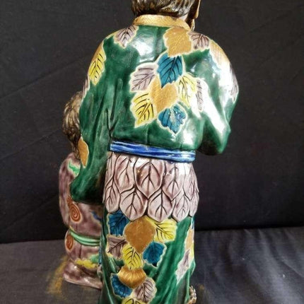 Large Meiji Period Kutani Figure Gama Sennin Toad Immortal Japanese 19th century - Estate Fresh Austin