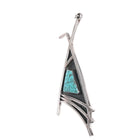 Large Michael Mendoza Native American modernist sterling pendant turquoise - Estate Fresh Austin