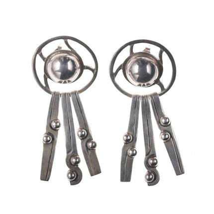 Large Modernist Erika Hult de Corral Taxco Sterling RIC Earrings - Estate Fresh Austin