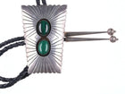 Large Navajo sterling and malachite bolo tie by Julia Etsitty - Estate Fresh Austin