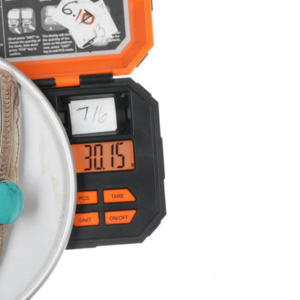 Large Navajo sterling barette with turquoise - Estate Fresh Austin