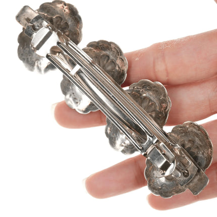 Large Navajo sterling concho style barette - Estate Fresh Austin