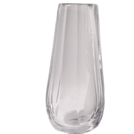 Large Orrefors Faceted Intaglio Etched Vase with Flower Seller - Estate Fresh Austin